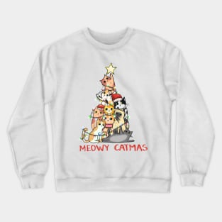 Christmas Cat Butt Tree, Wreath Kitty Funny Holiday Kitten Design Crewneck Sweatshirt